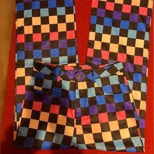 NWT ROMWE Grunge Punk Plaid Straight Leg Pants, Size Small